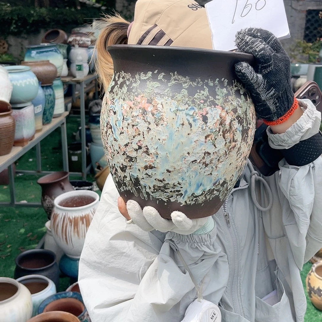 紫砂花盆王嫂花盆直播0604-160高23口21