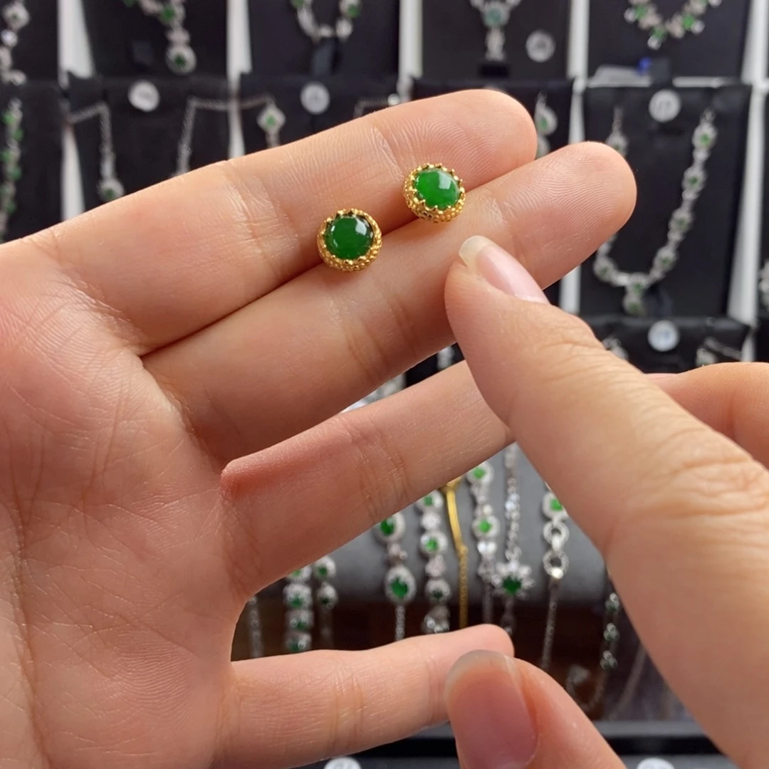 翡翠颈饰银S925镶嵌有纹大漏