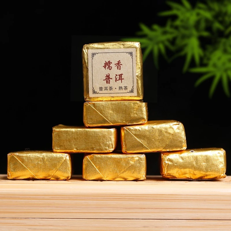 彩程彩程普洱茶熟茶古树拼配糯香小熟砖5克/粒