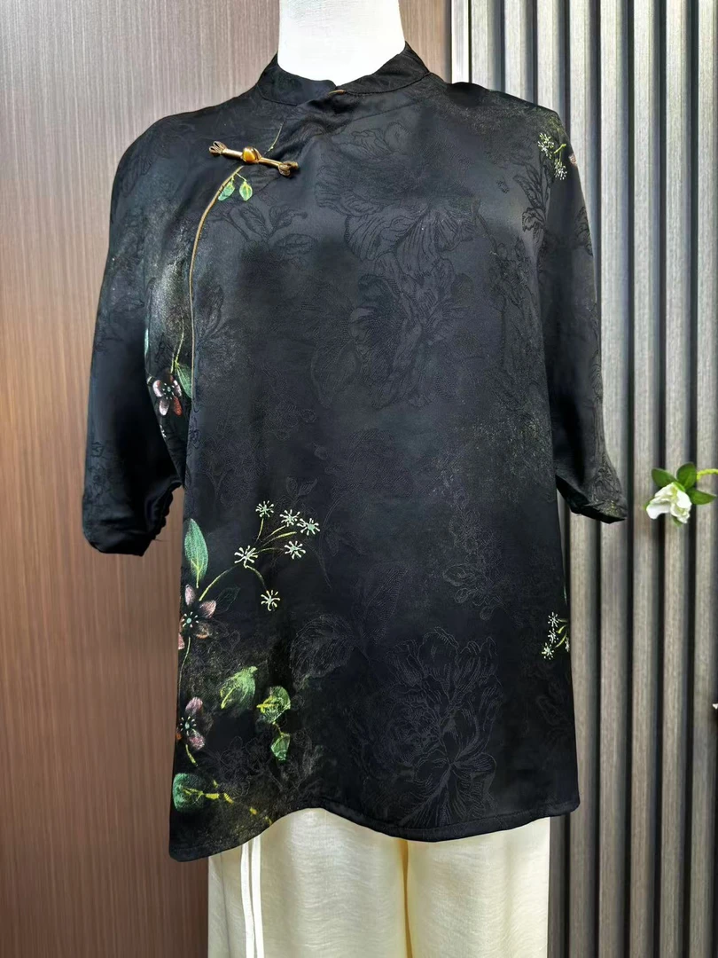 【墨锦繁星】新中式国风香云纱显瘦减龄百搭女士上衣