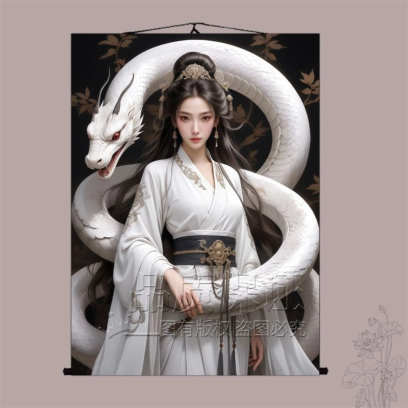 东北蟒仙画像挂画蟒蛇神像新款蟒家娘娘教主堂口出马供奉装饰画