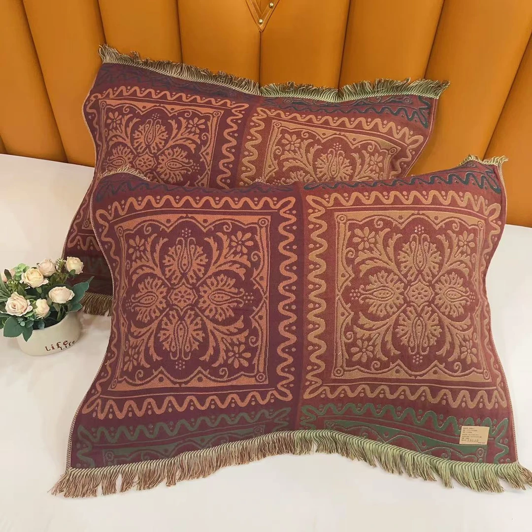 枕巾【绚烂花絮】55*75cm高端100%棉A类柔软亲肤可机洗复古美学流苏