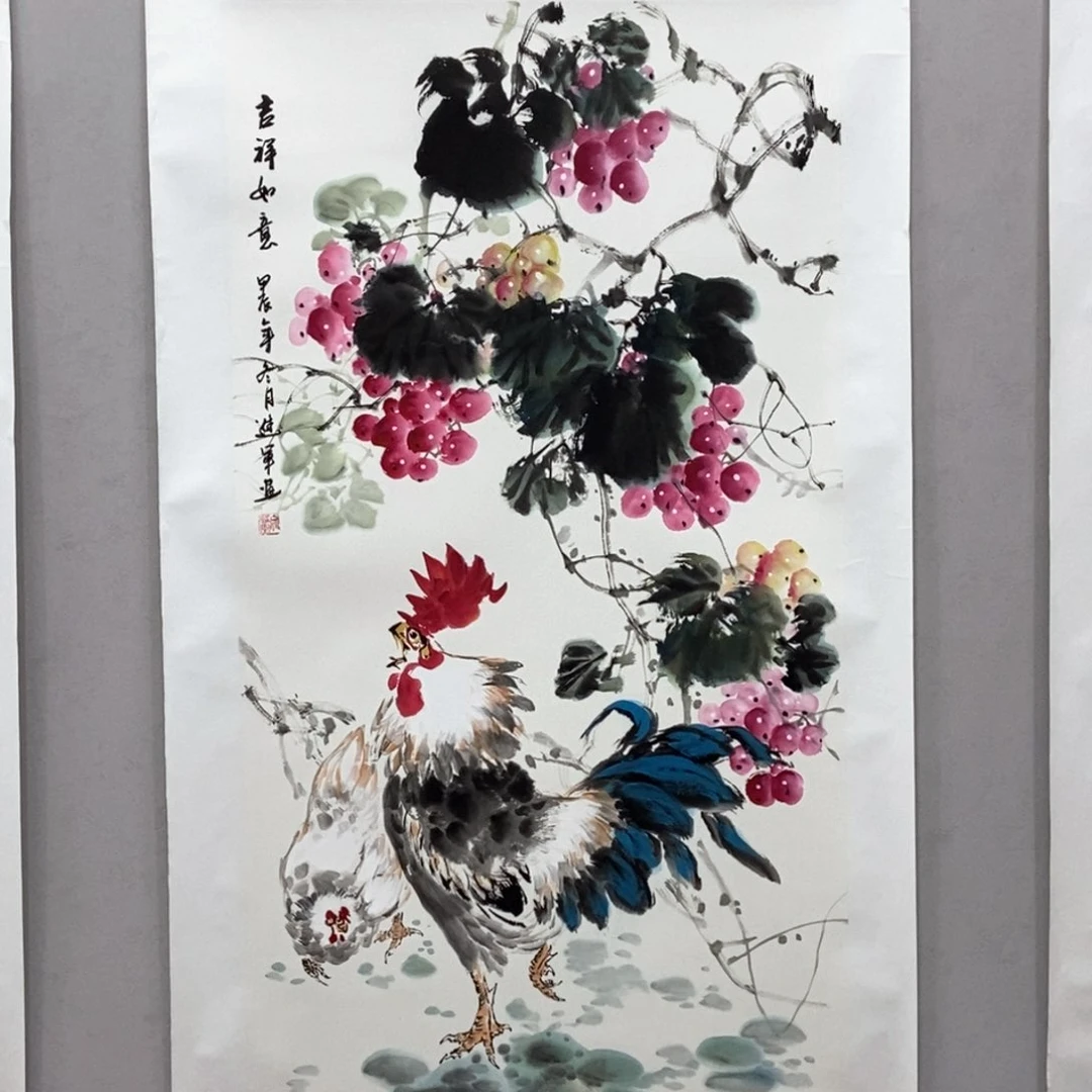国画文进军三尺真人真品