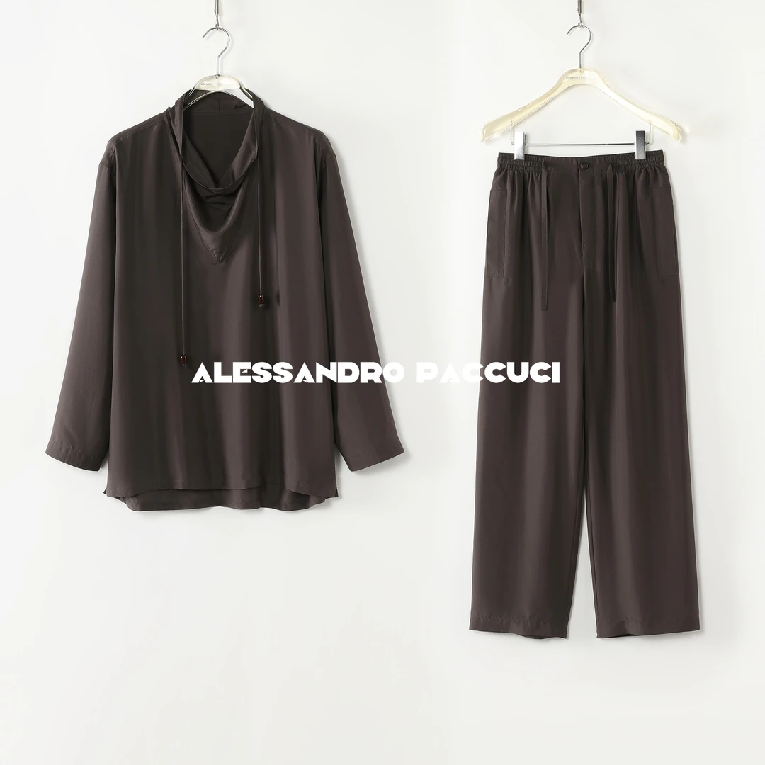 AP洛哥51011UX/51059KC【黑标/泽之】100桑蚕丝抽绳上衣/休闲长裤