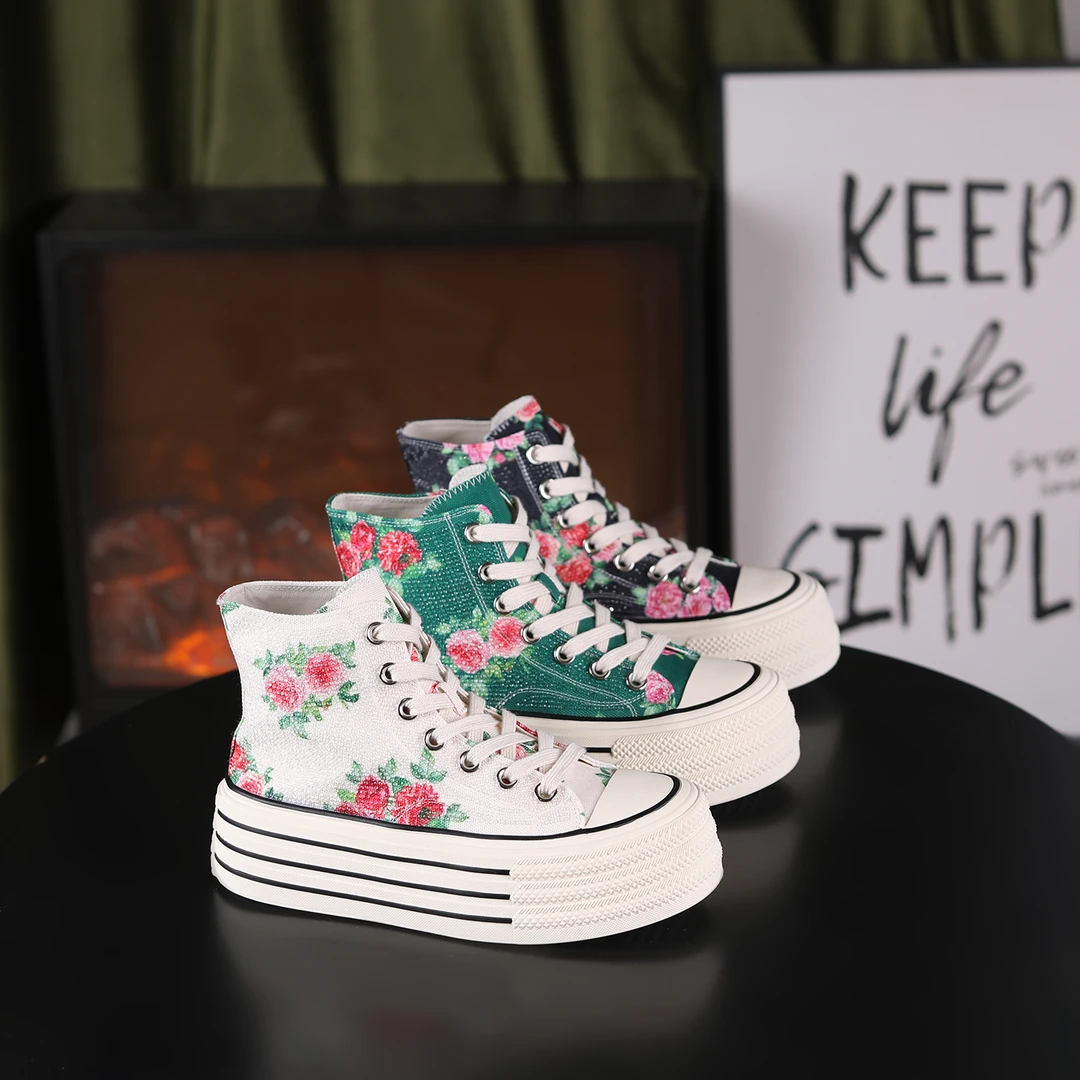 【阿布潮鞋】增高5cm春季新款时尚百搭女士高帮鞋7709-5