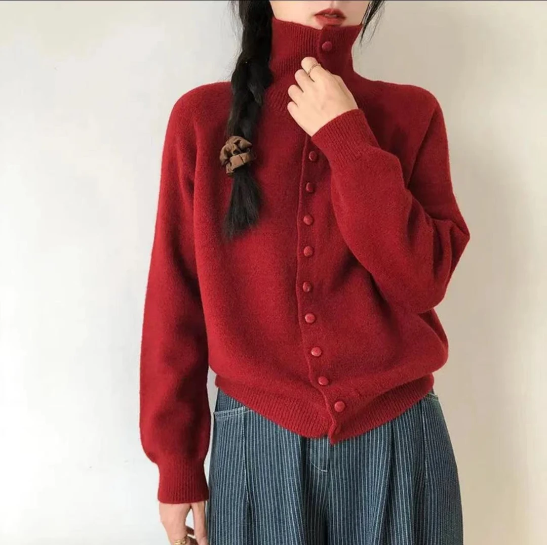 【三姐001-100】女韩版女装ins毛衣加厚慵懒风毛针织衫冬季宽松长