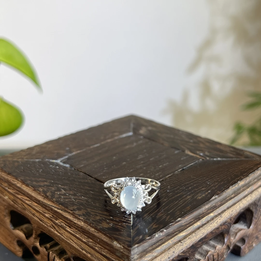 JTA18-192 天然翡翠缅甸A货 18K含钻镶嵌戒指13#