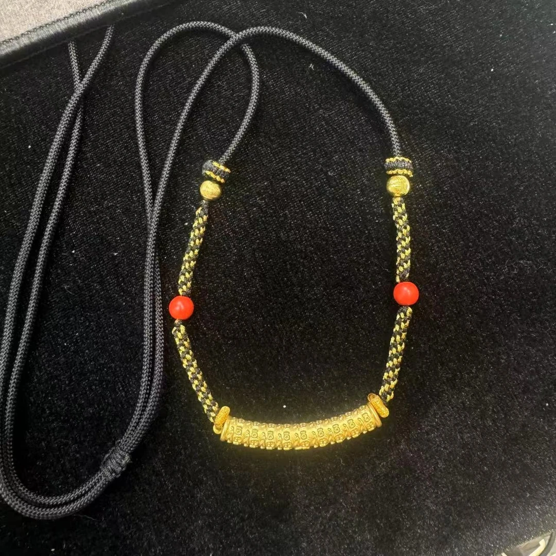 【小民】足 金999卡6m猫眼珠搭玛瑙diy（拍下2颗编好弯管HJ157-1）