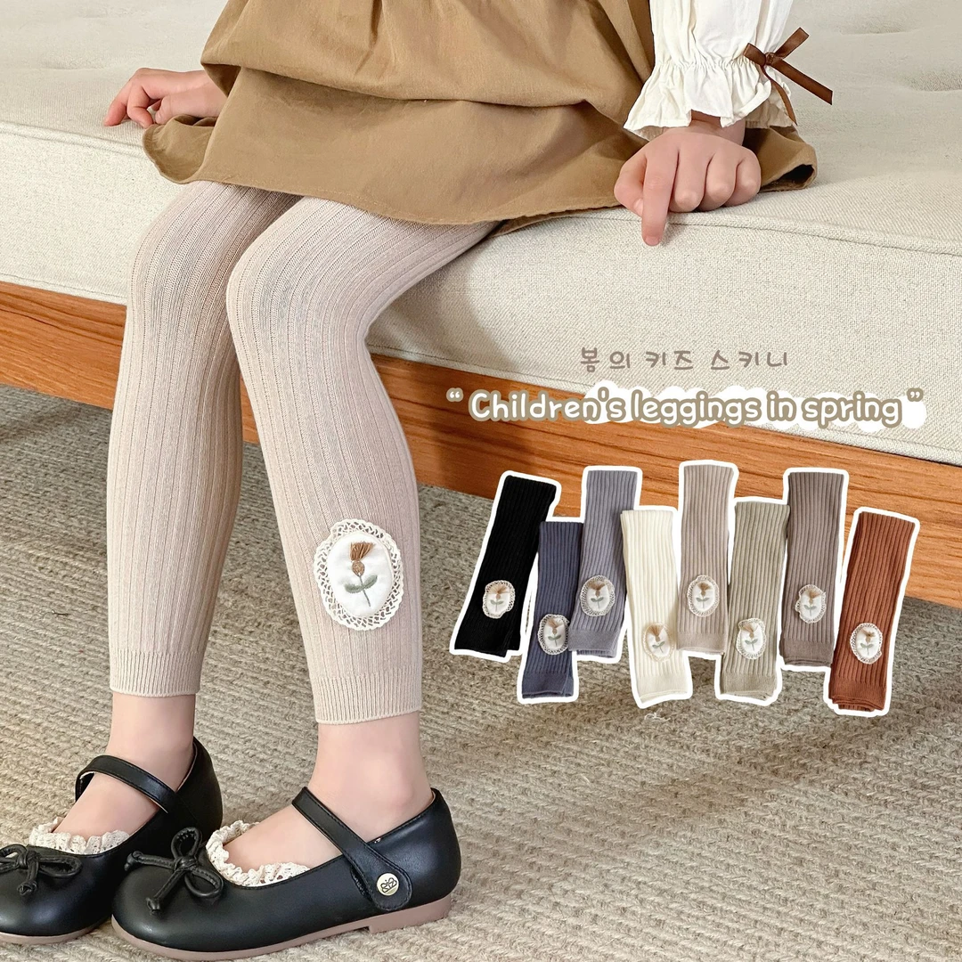 打底裤女童a类春秋外穿九分裤袜儿童打底裤韩版甜美婴童裤袜中厚