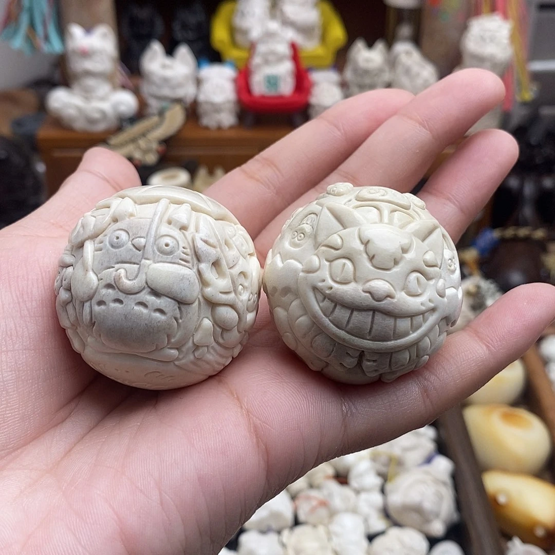 鹿骨把件可****力c14龙猫手球40尺寸