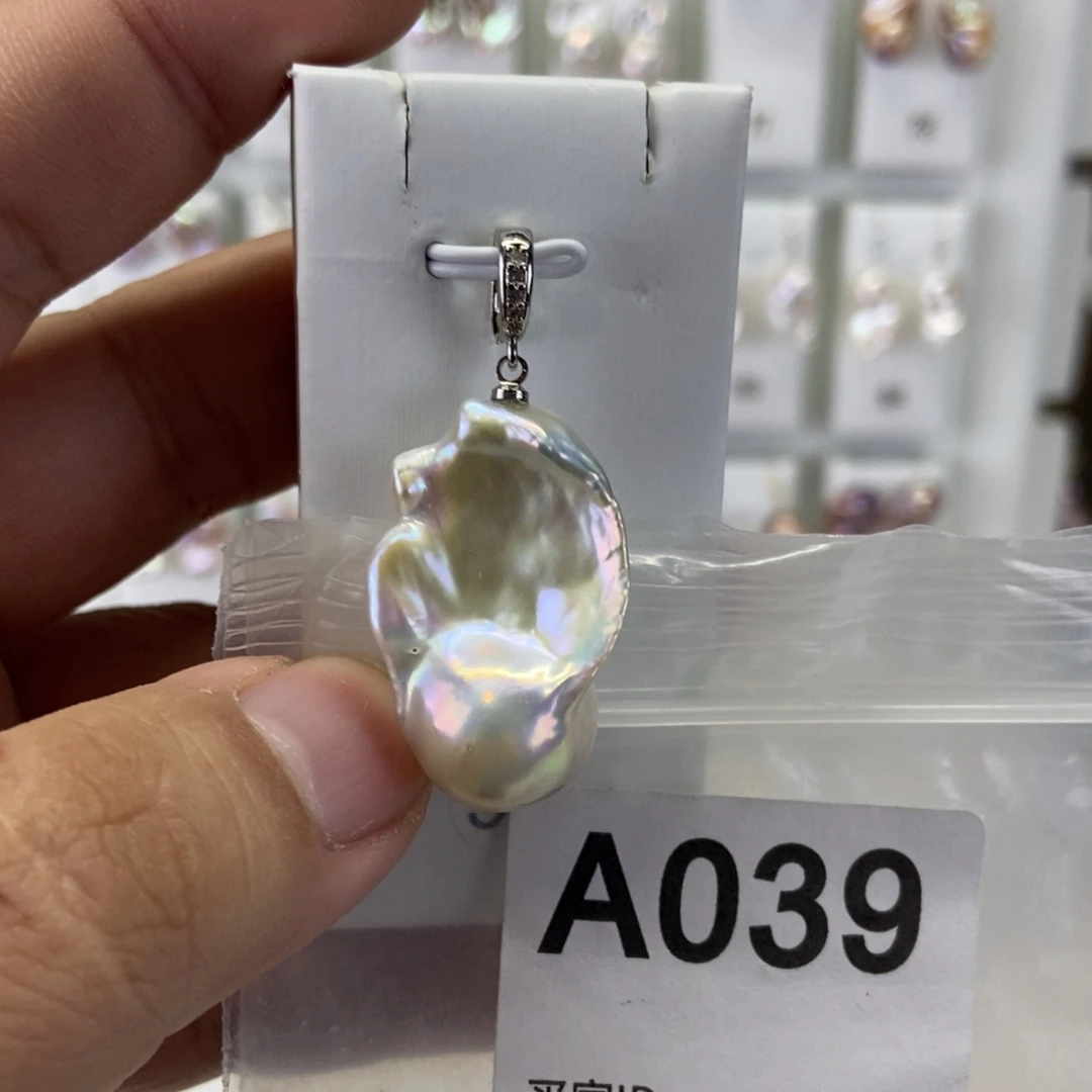 合金吊坠(不含链)淡水珍珠