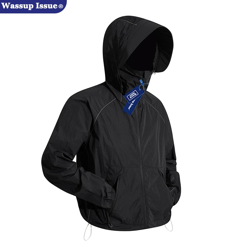 WASSUP ISSUE夏季冰感防晒衣男款户外防紫外线冰丝速干夹克外套潮