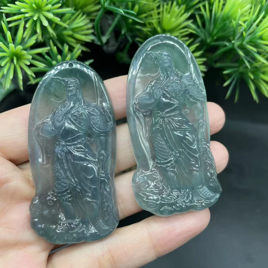 74-32880/Q28-天然A货翡翠关公吊坠-多样性发其一