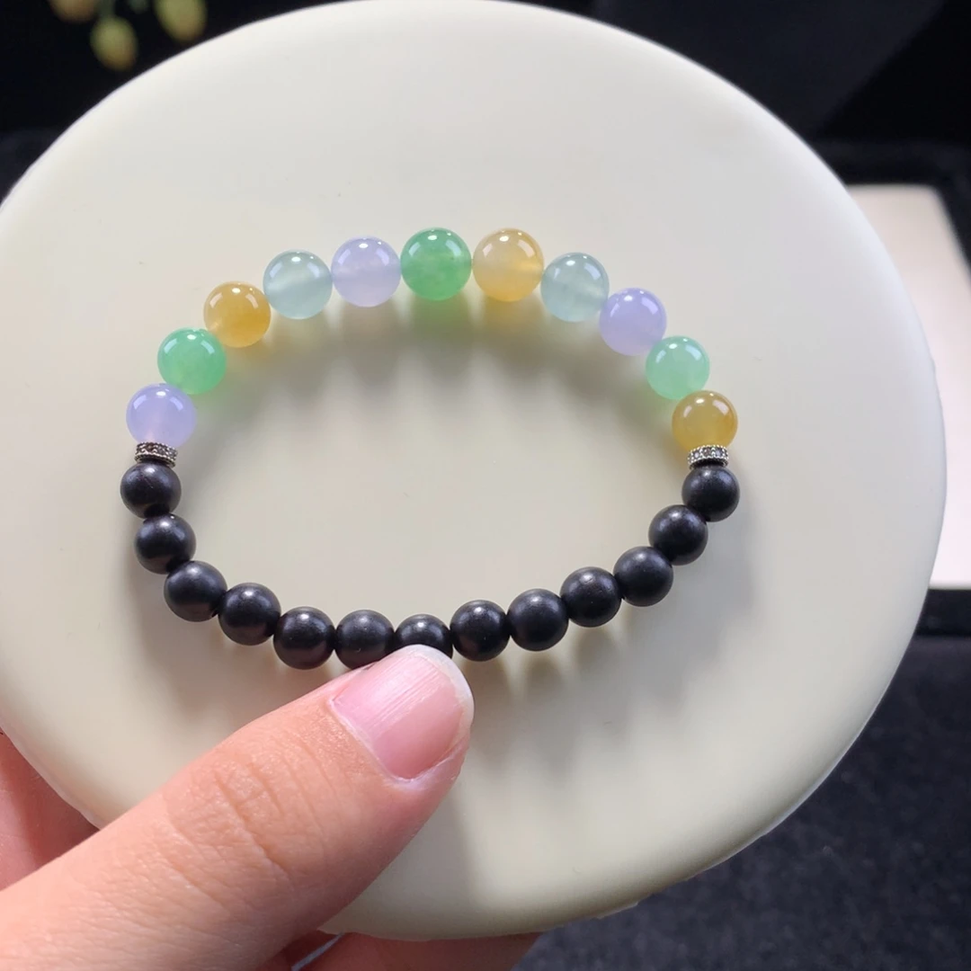 翡翠未镶嵌手串冰淇淋多宝