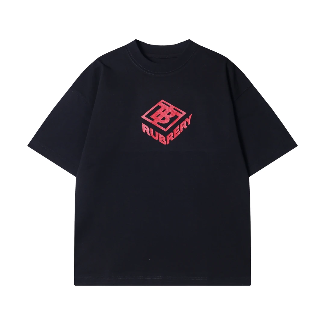 夏季新款时尚个性韩版撞色字母方块圆领短袖T恤百搭潮流气质上衣