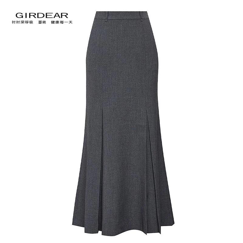 哥弟 高腰优雅包臀鱼尾长裙120043