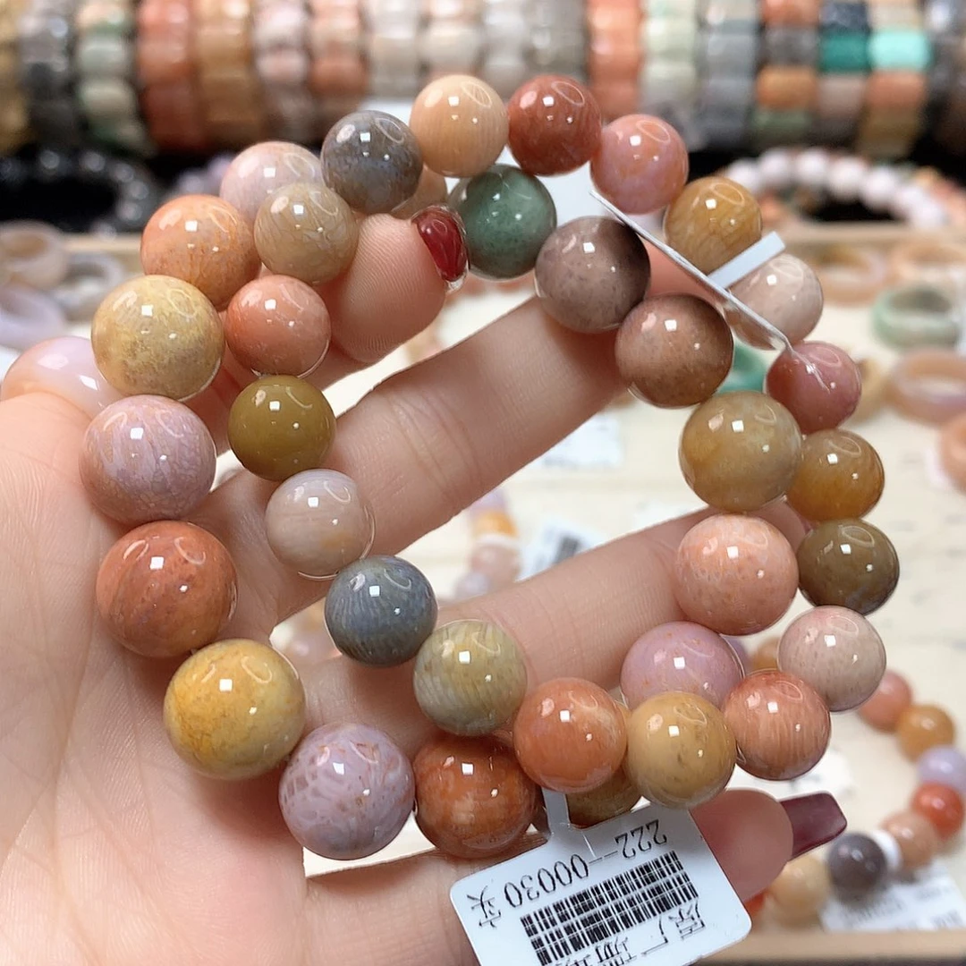 硅化珊瑚（珊瑚玉）手链未镶嵌小***?211