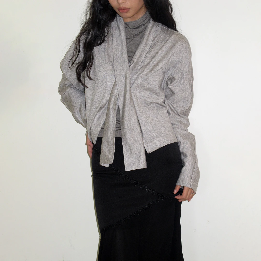 Mito de dar 亲肤羊毛开叉式门襟蝙蝠袖防晒遮罩衫披肩外搭外套