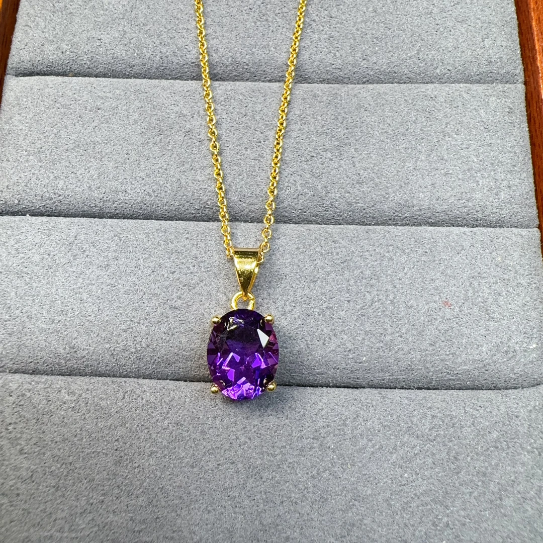 乌拉圭帝王紫水晶项链S925银镶嵌