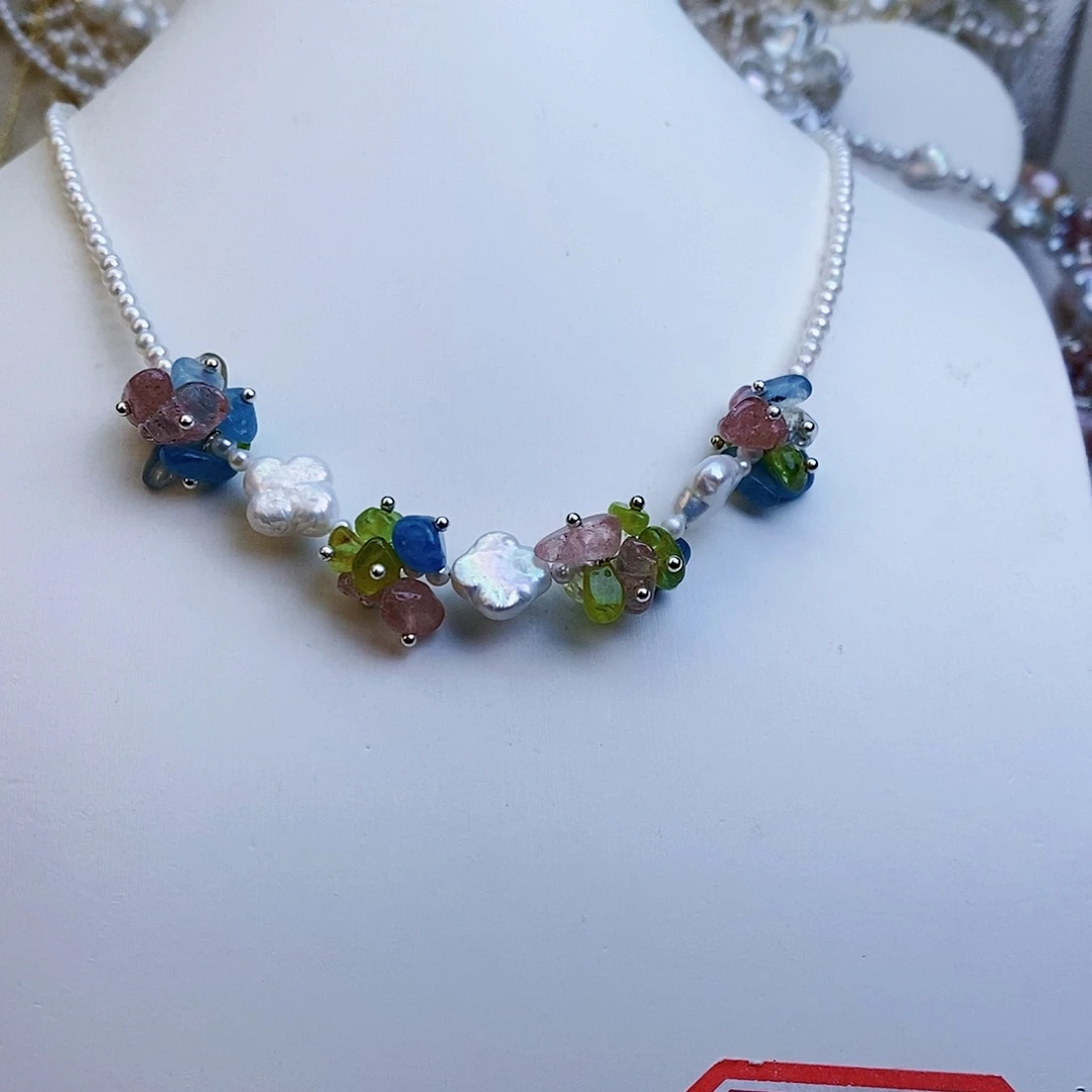 淡水珍珠颈饰银S925镶嵌