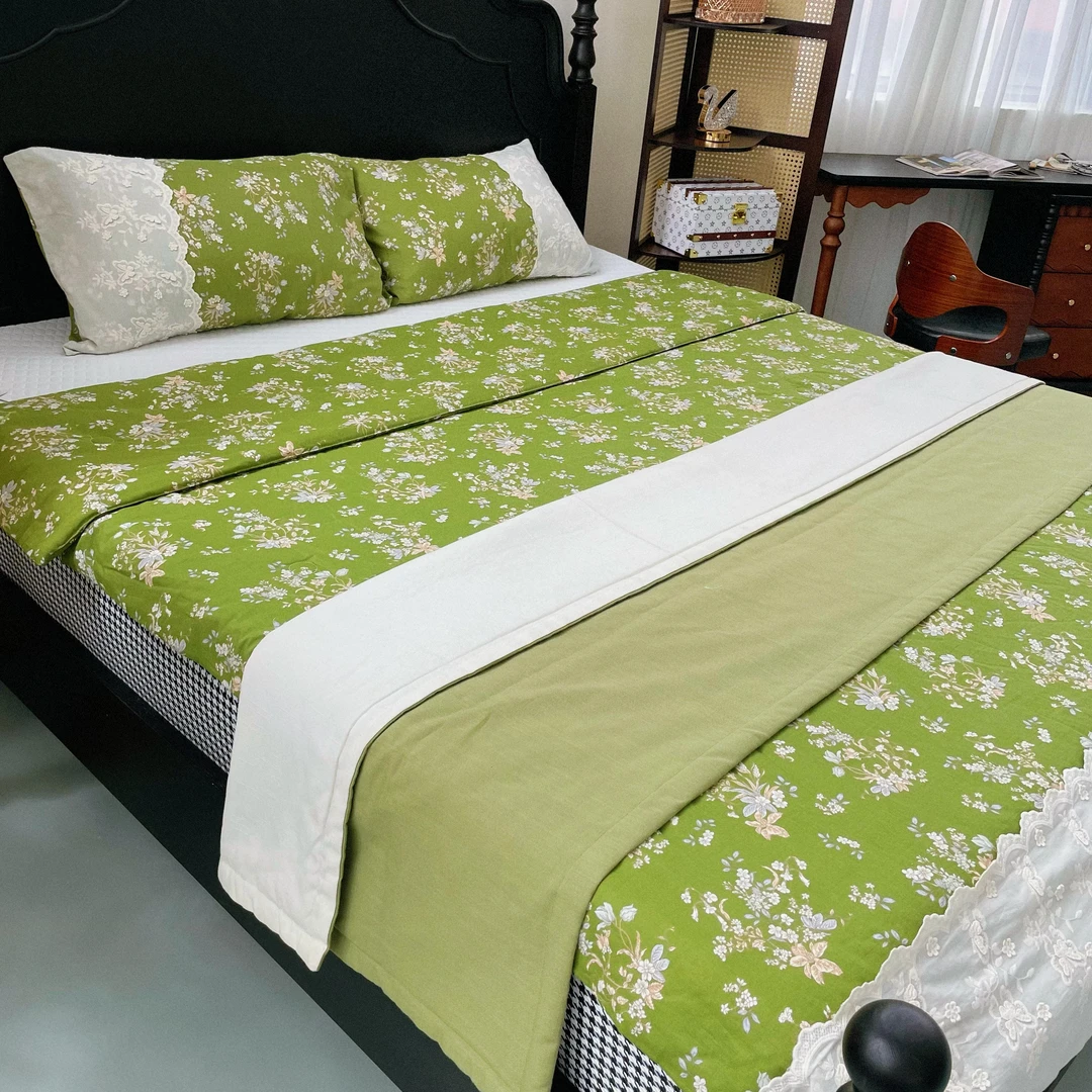 【大吉专属】双层纱空调被全棉夏被纯棉春秋被花边款被子可机洗被芯