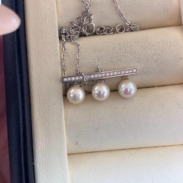 颈饰银S925镶嵌海水珍珠