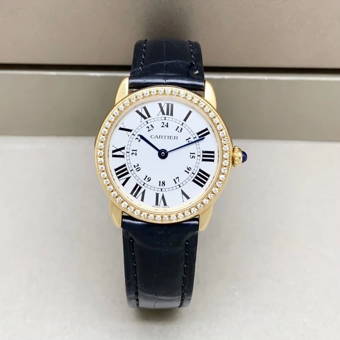 95新 Cartier/卡地亚 伦敦系列/石英/29mm/间18k金/女士腕表