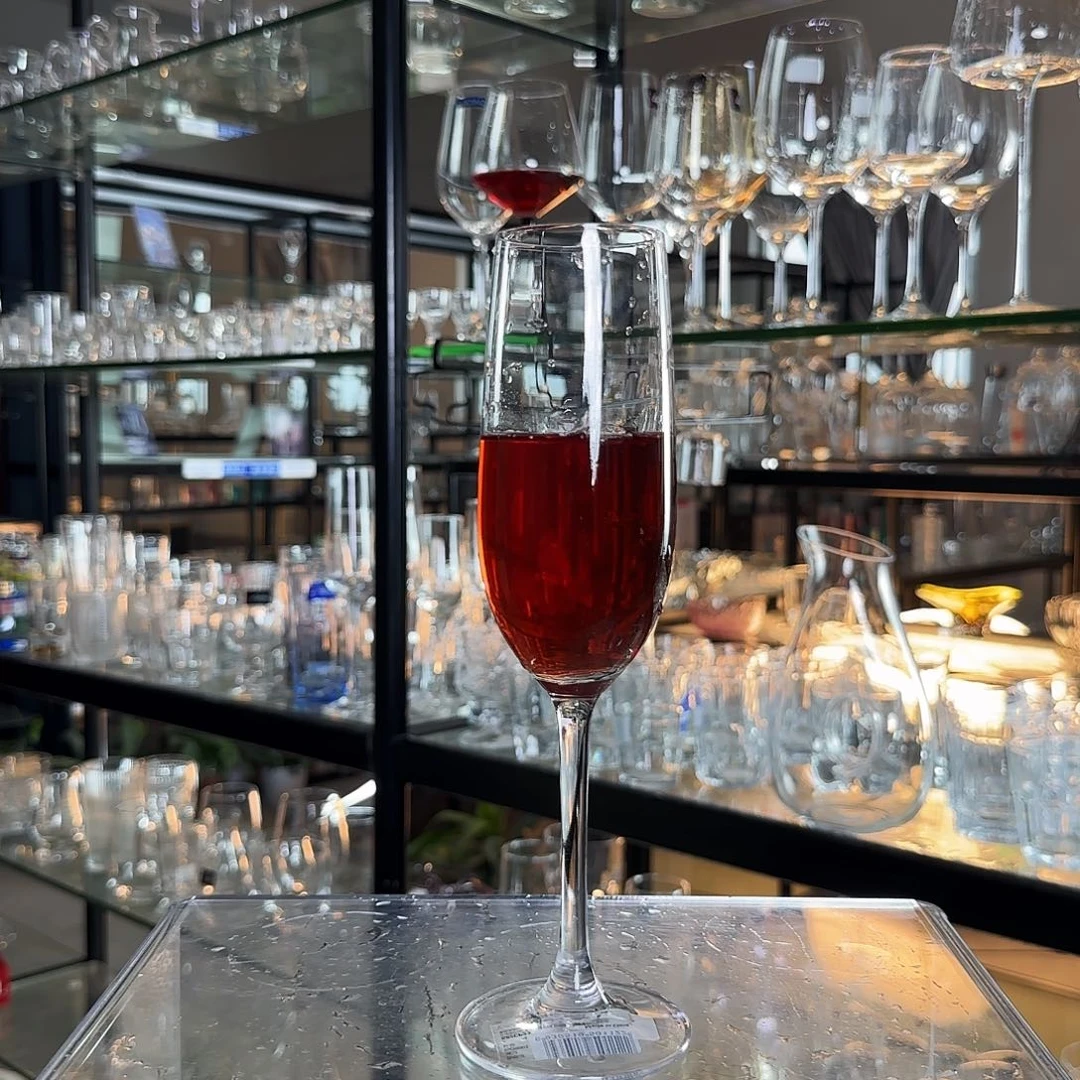 玻璃手柄款意大利意德里塔水晶玻璃香槟杯230毫升