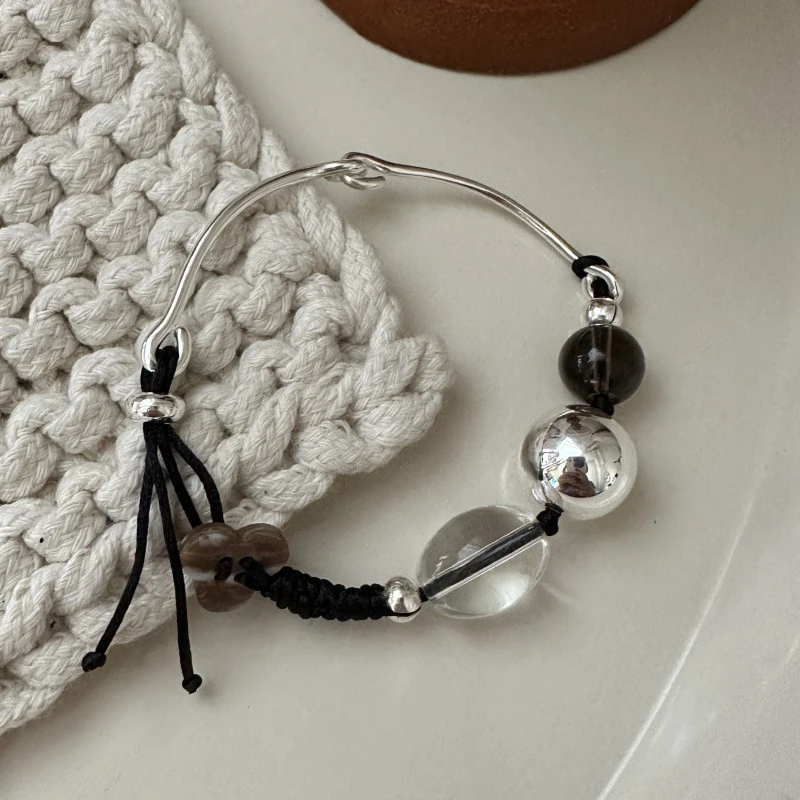 925银手链 S925纯银韩版小众设计感复古骨节编织手链