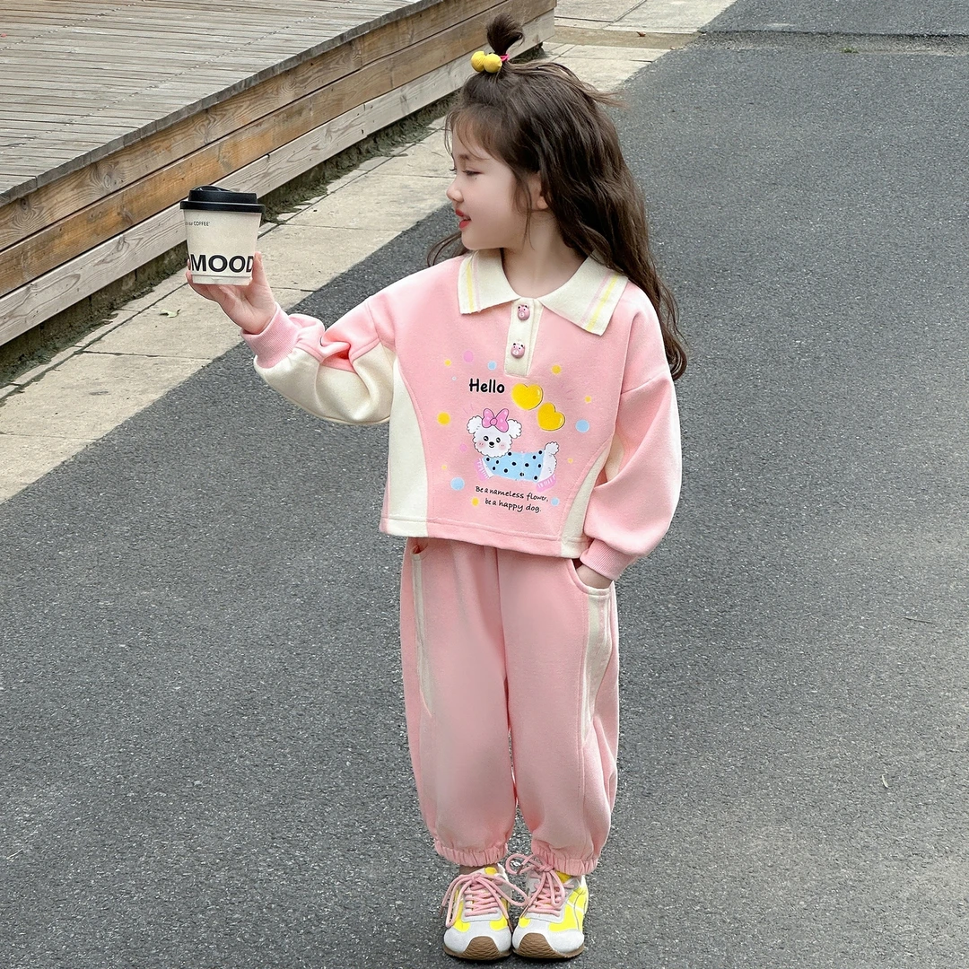 女童秋装套装2025新款网红洋气运动休闲儿童装时髦春秋款衣服