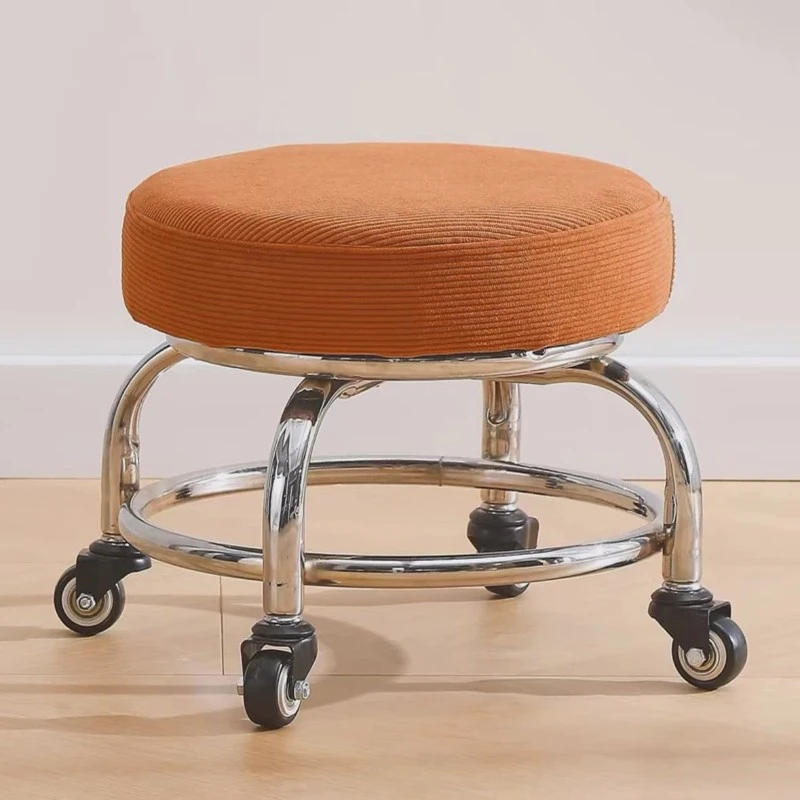 万向轮小凳子家用小型板凳滑轮矮凳子出租房用不占空间网红圆凳子