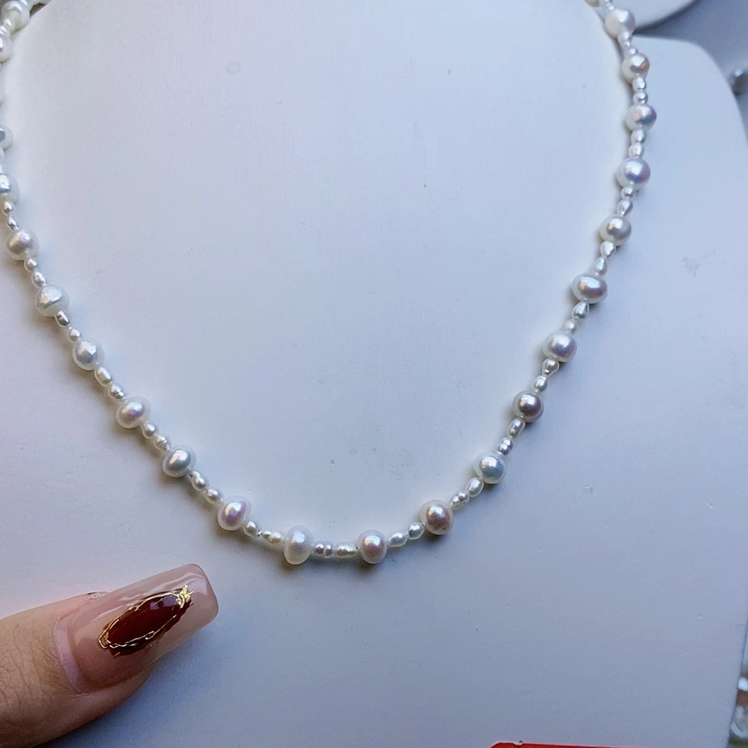 淡水珍珠颈饰银S925镶嵌