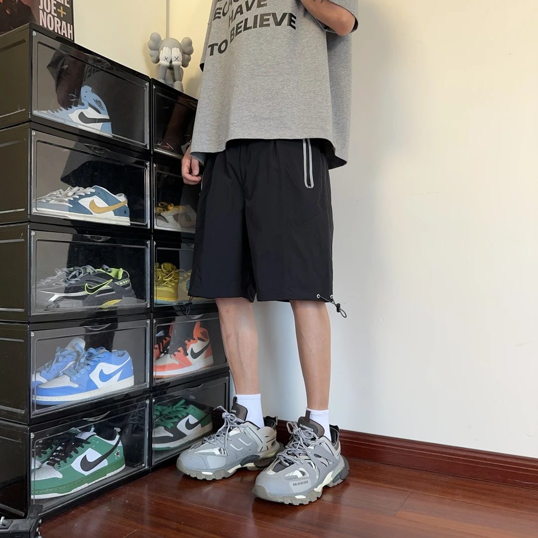 UZ  25SS夏季新款自带反光条休闲百搭时尚宽松情侣梭织短裤