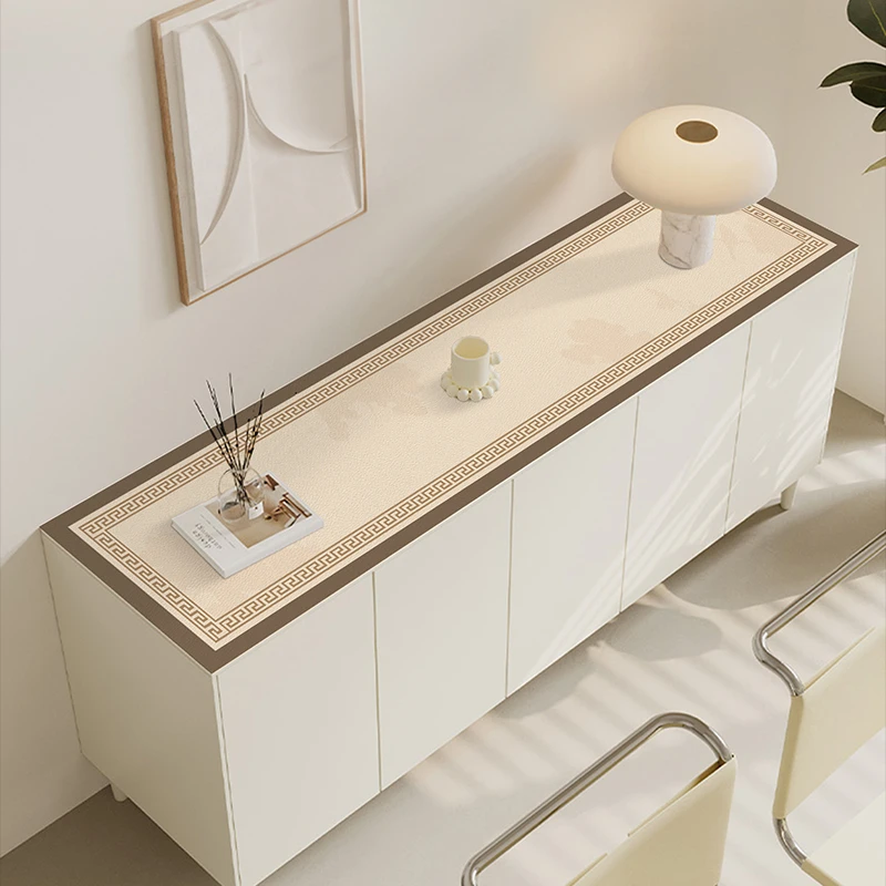 侘寂风电视柜皮革桌垫台面保护垫鞋柜防水防油桌布玄关餐边柜垫子