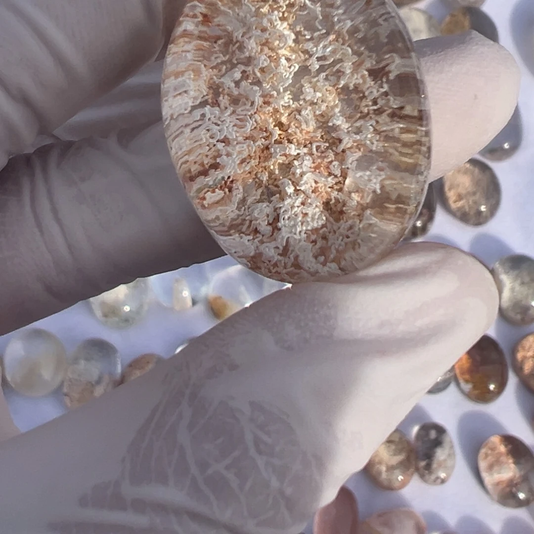 水晶幽灵蛋面定制不退换未镶嵌两***果