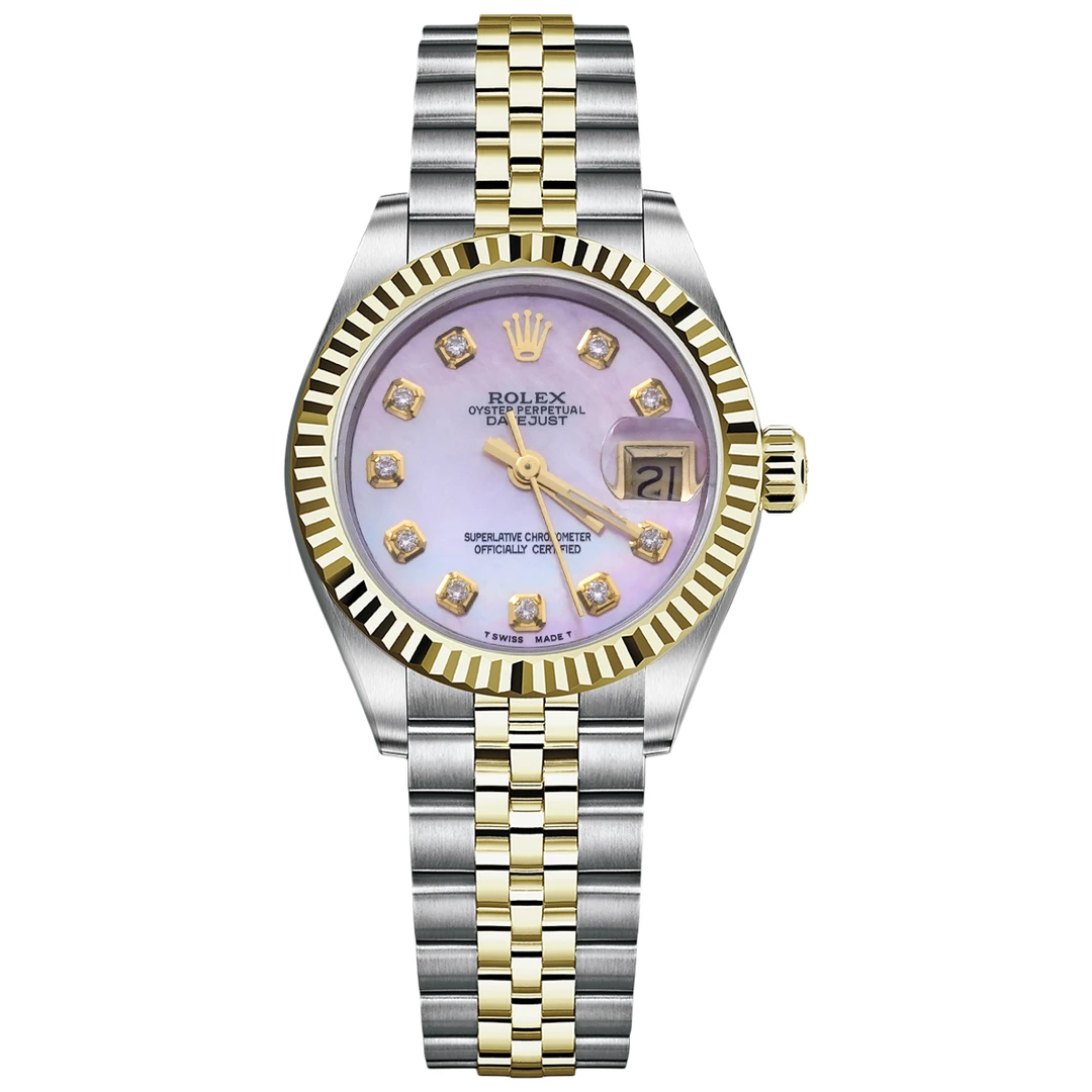 99新 Rolex/劳力士 女装日志系列69173粉贝母后钻腕表/WHP032120