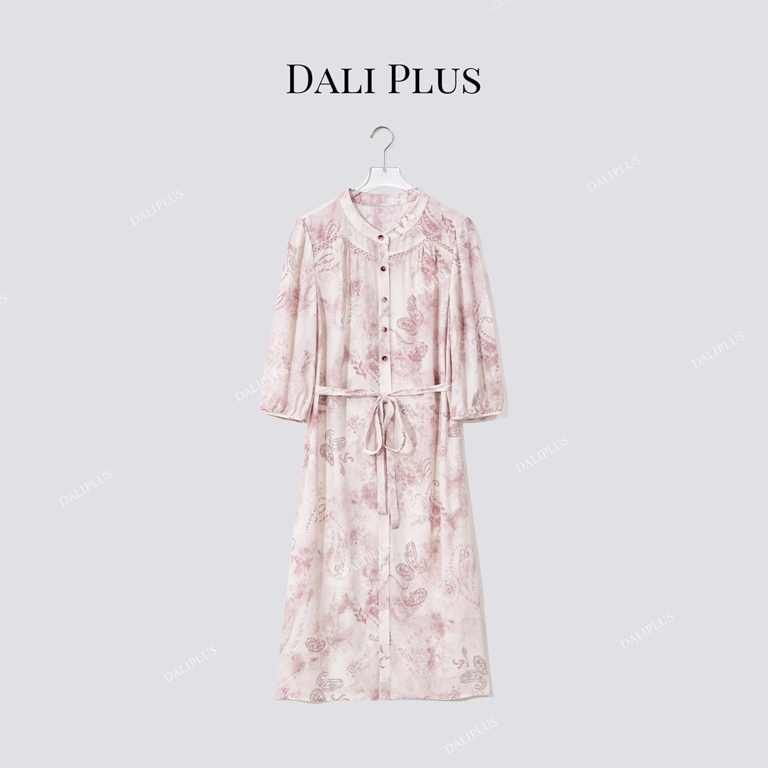 DALI PLUS“重磅100真丝印花连衣裙”桑蚕丝连衣裙-D5SZ8123