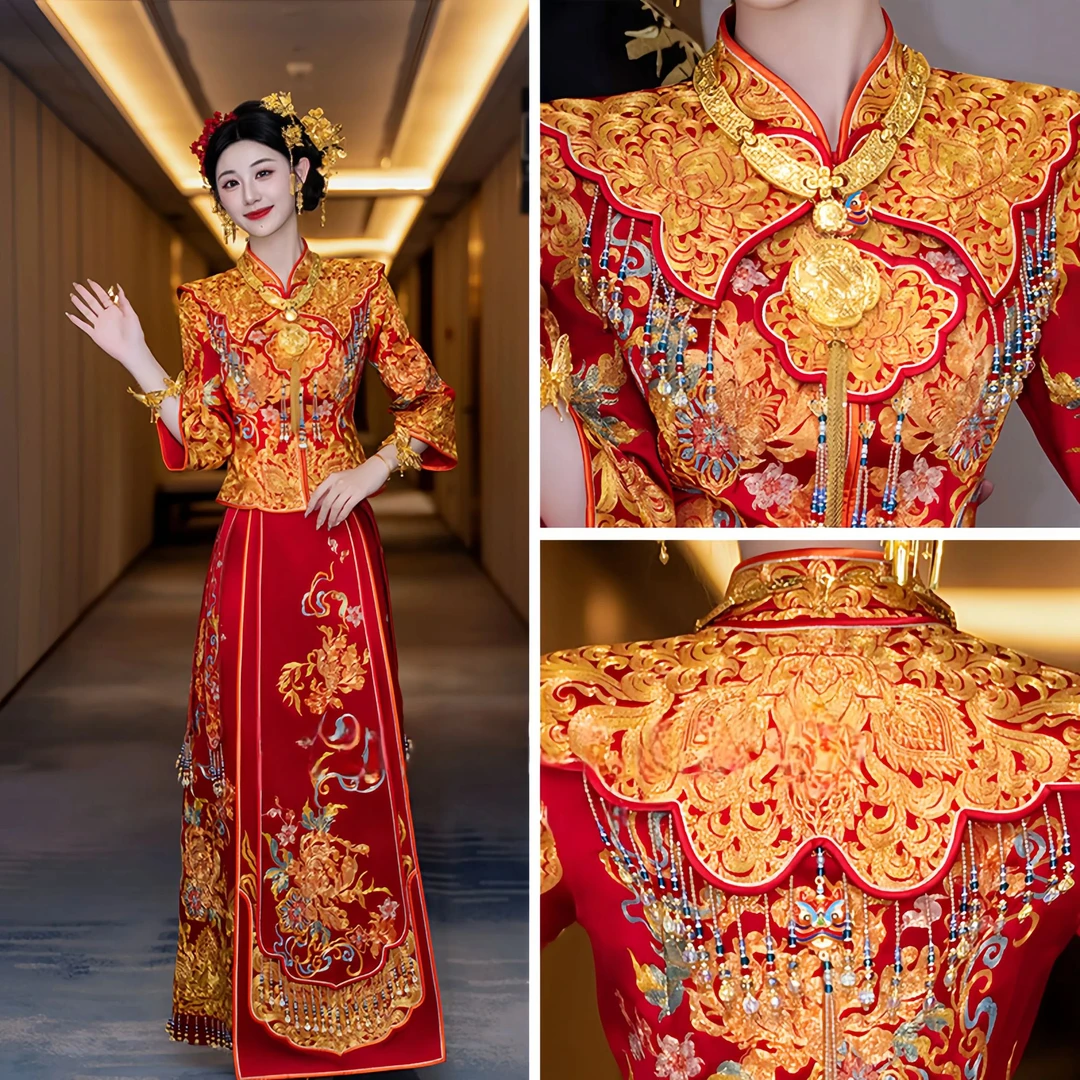 重工秀禾服2025新款新娘结婚敬酒服出阁礼服新中式龙凤褂高端嫁衣