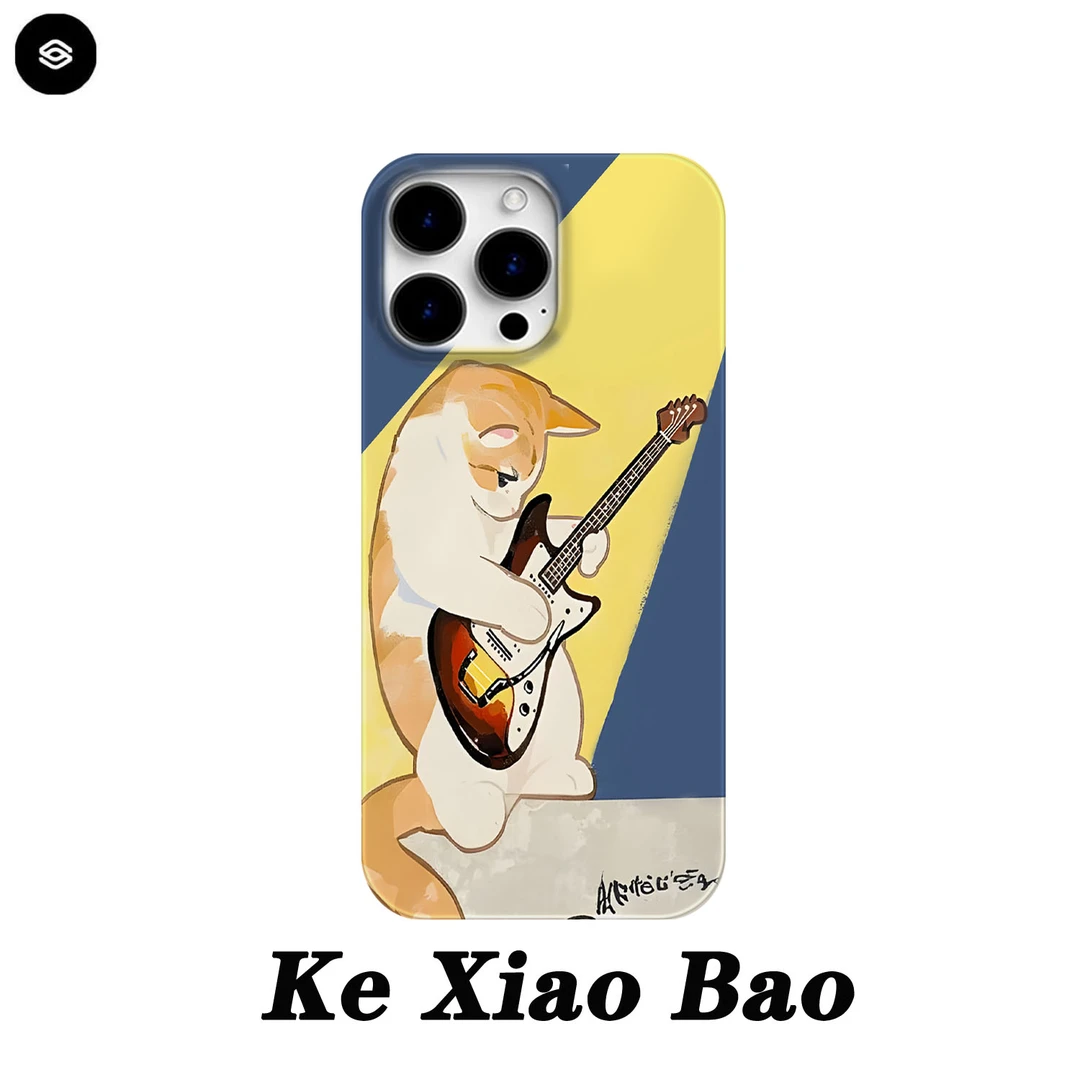 摇滚小猫适用苹果15pro手机壳16promax小众14pro/13趣味12p可爱11