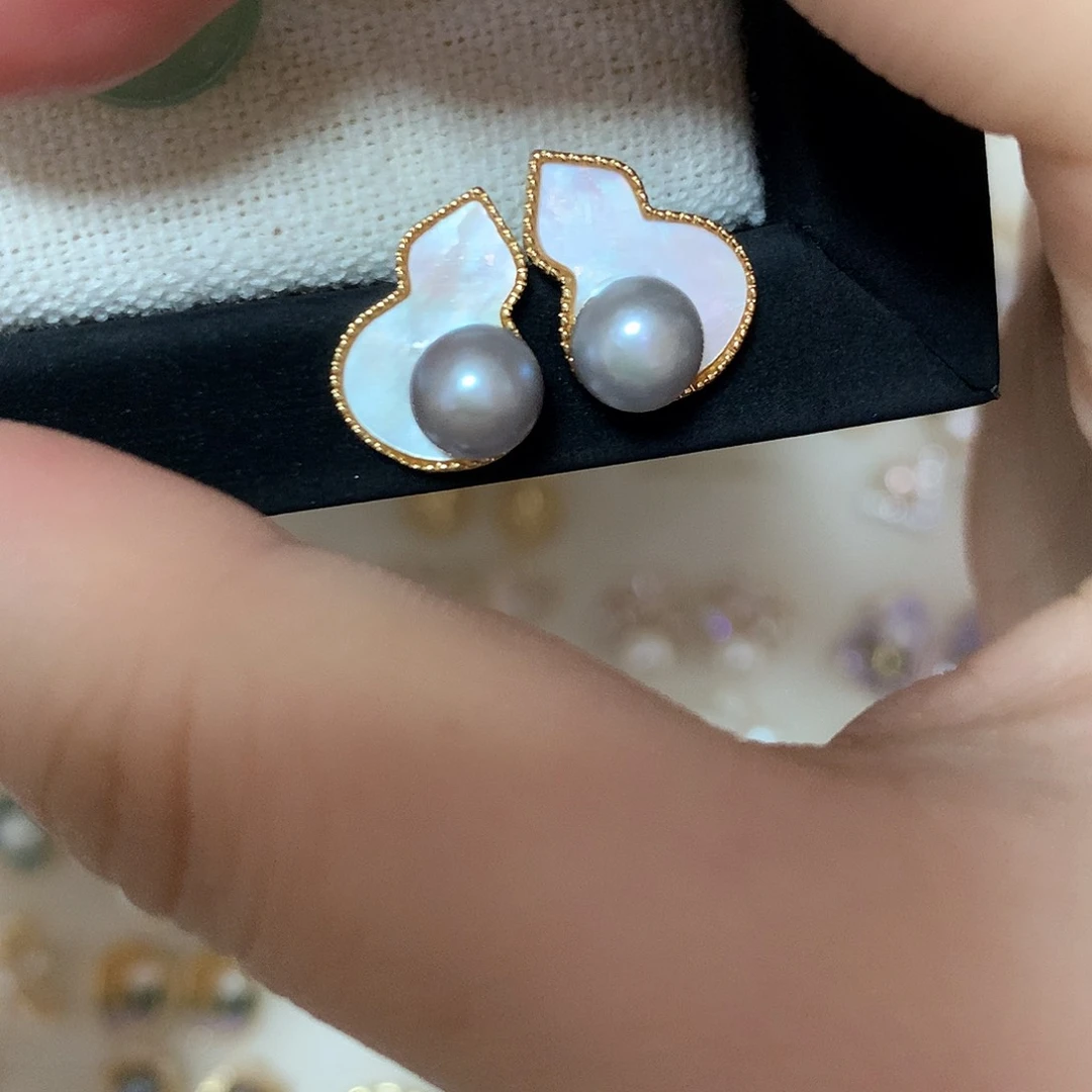 淡水珍珠耳饰合金