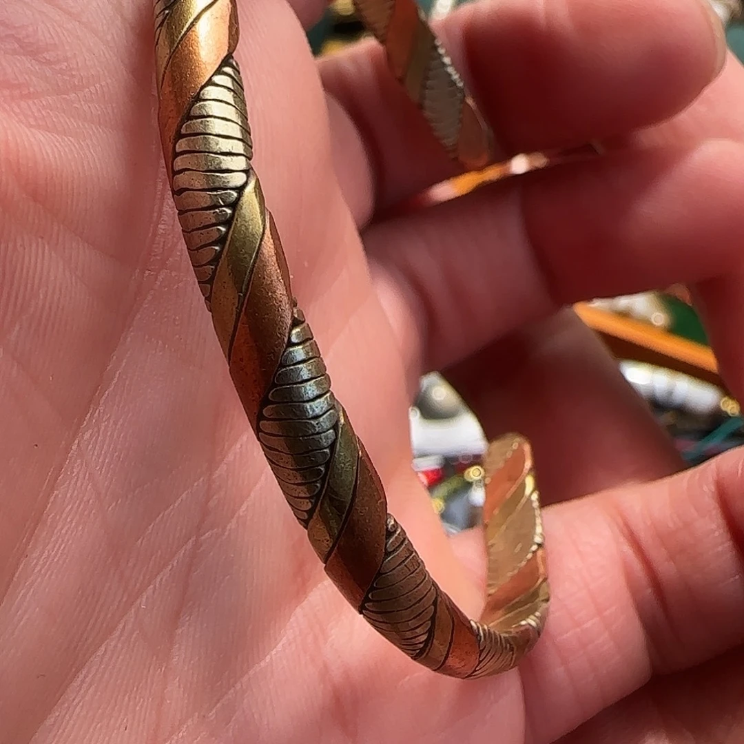 三色铜手镯可调节