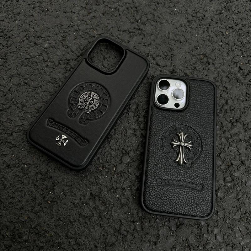 皮纹潮牌十字架适用苹果17promax手机壳16/15pro防摔个性13/14/15