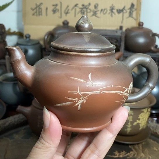 陶土陶土手工雕刻茶壶不退换