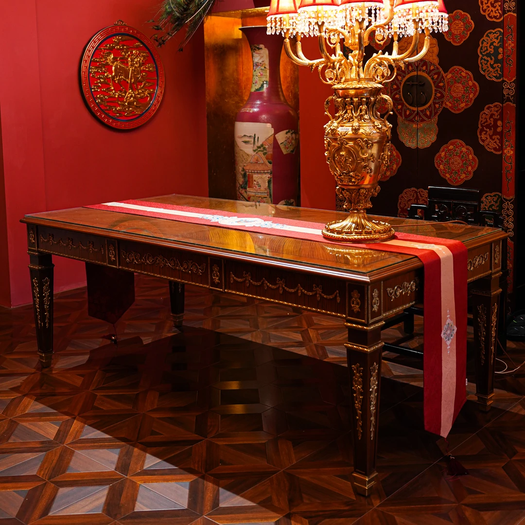 【本尼家】GP90法式中国风复古家用客厅餐桌办公桌 213*105*79cm