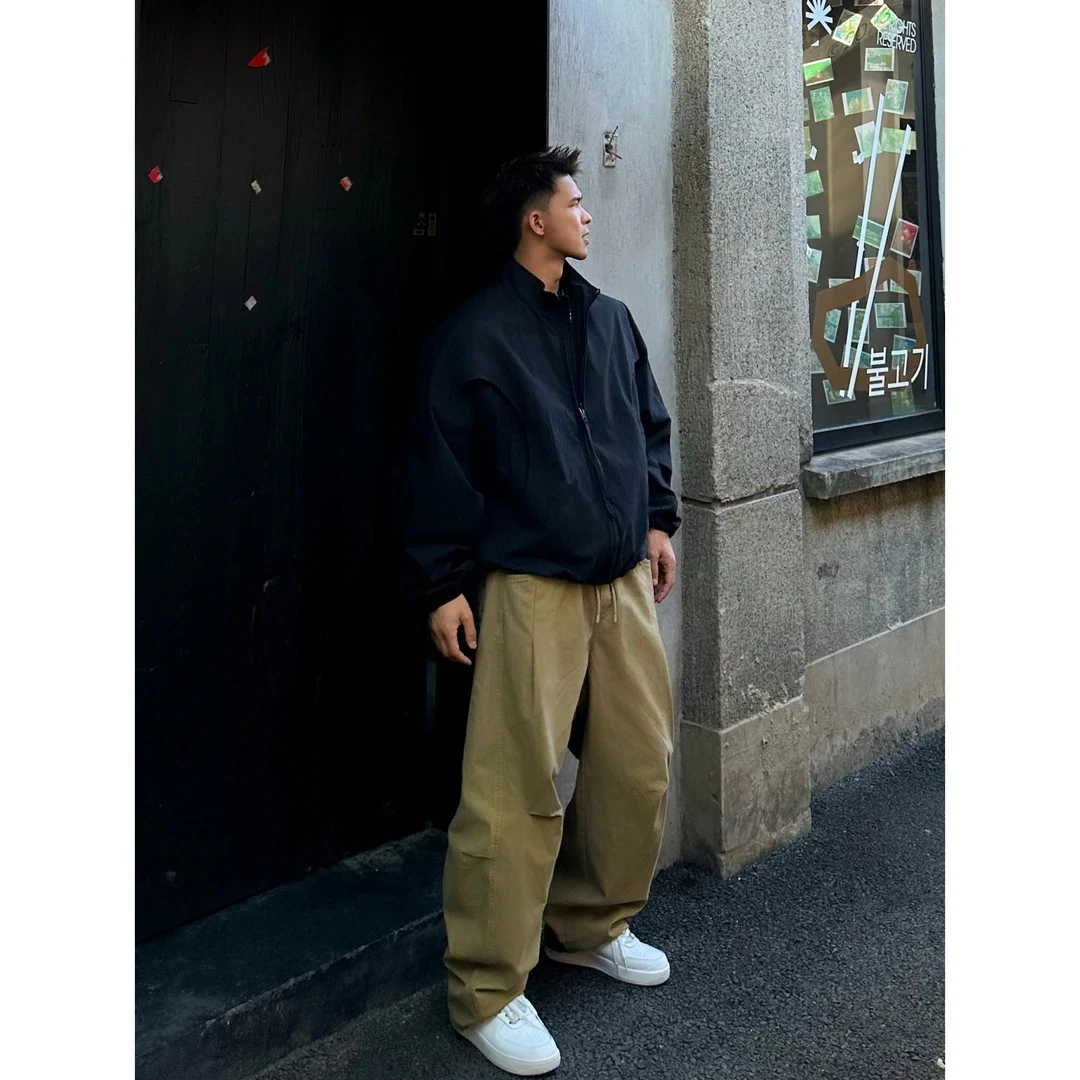 【Mark马克】秋季纯棉挺阔直筒百搭秋款工装美式男女弯刀裤休闲裤男