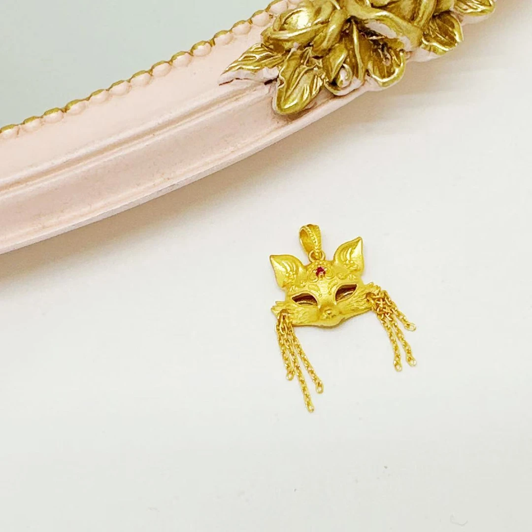 金多拉珠宝 足金999 九尾狐幻面 吊坠