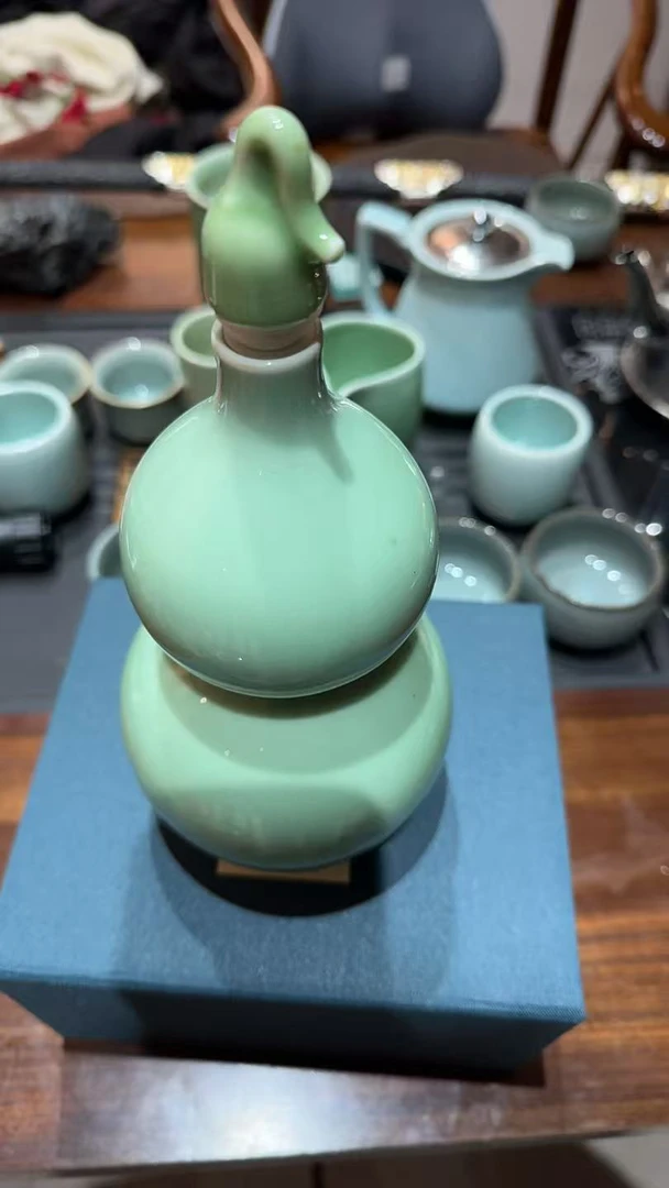 1kg色釉茶叶罐容器钧瓷纯色酒壶复古小清新家用酒壶