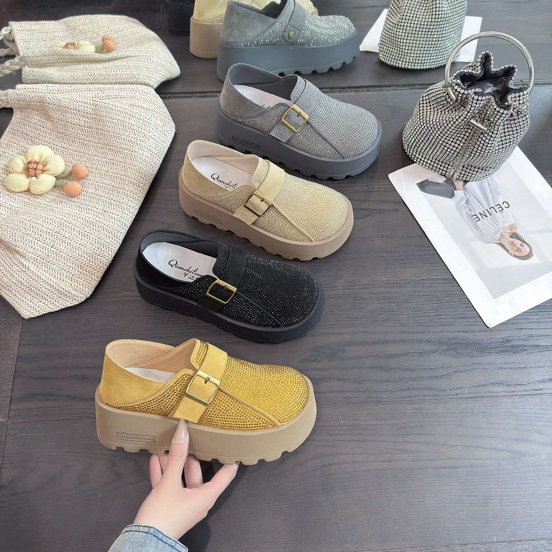 千之恋现货增高6CM2025秋季新款休闲风时尚百搭软底气质女鞋5686