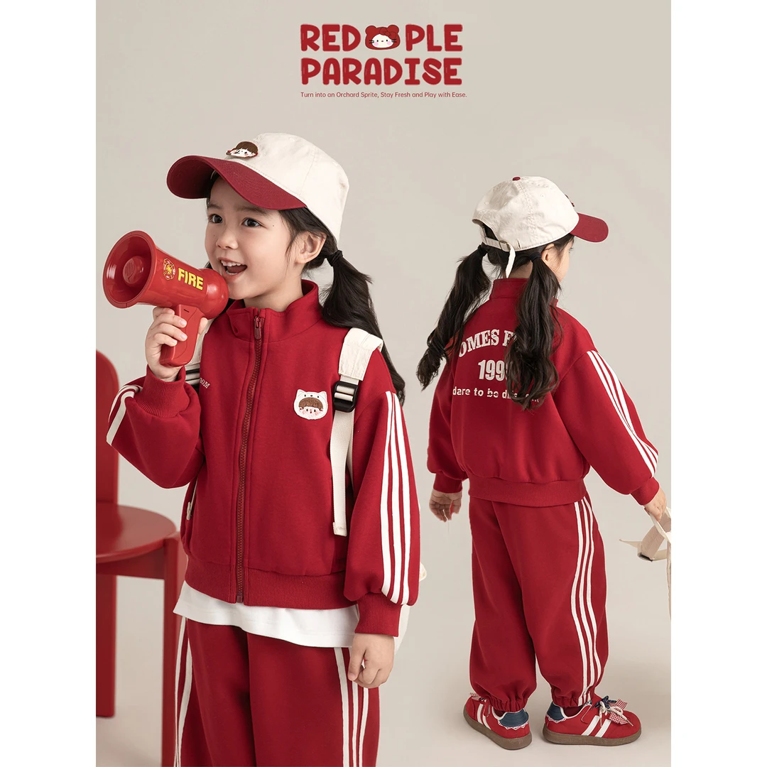 幼悠【复古美式】秋叁波洋气时髦街头棒球套装潮Q4339 Q4615