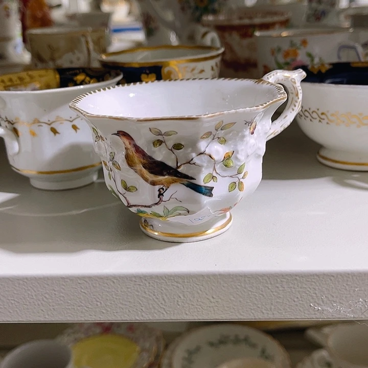 紫砂茶宠无底标手绘花鸟单杯冲线